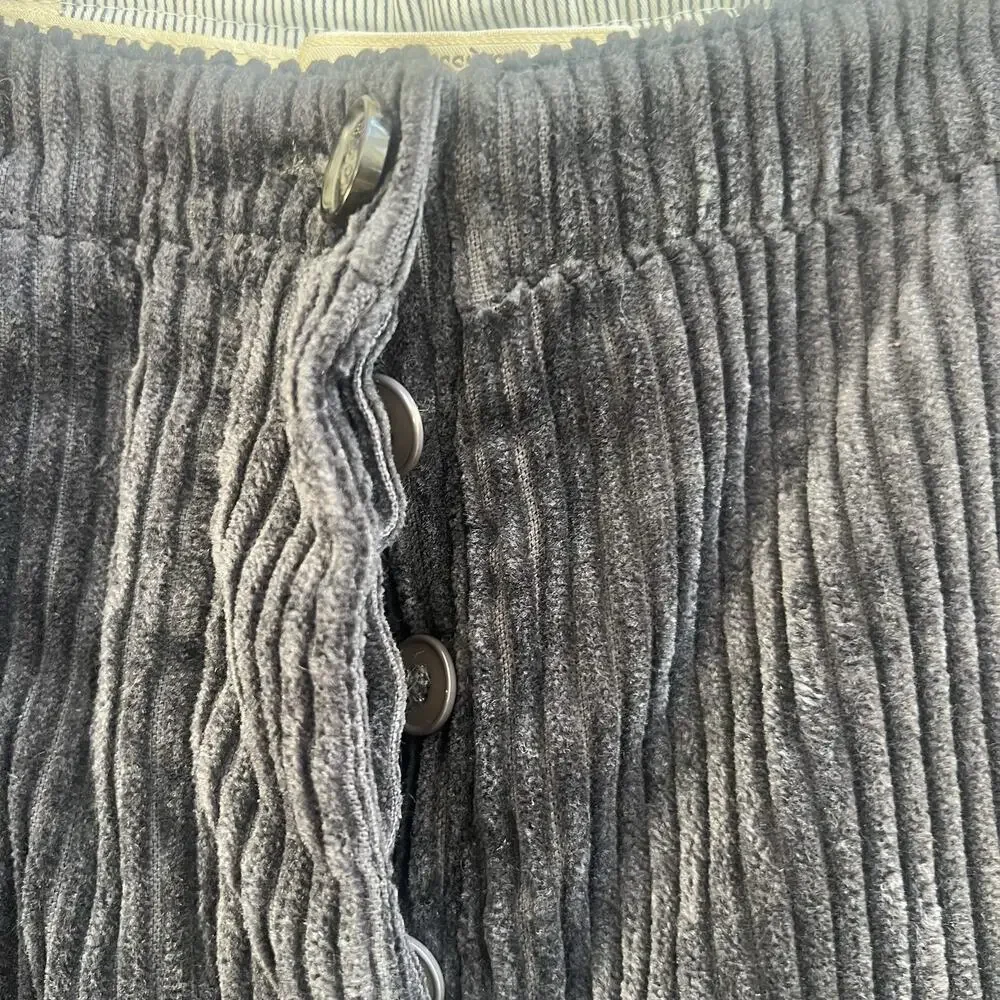 Sessun Pants Corduroy Rocco High Waisted Straight Leg Women Sz 42 US 10 Gray